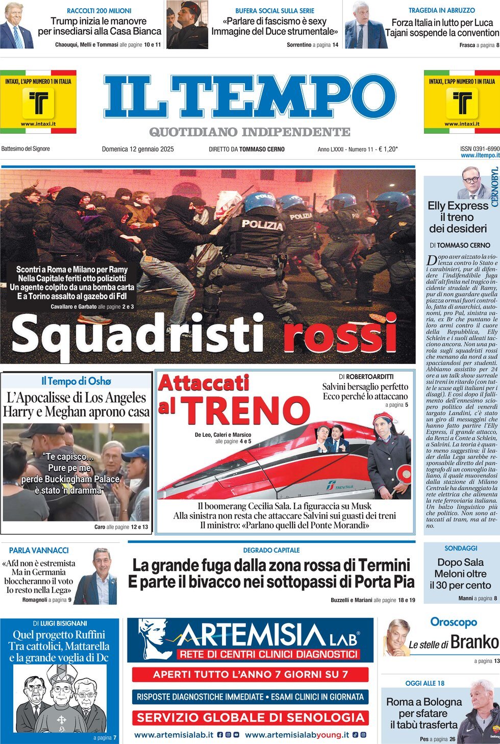 Prima-pagina-il-tempo-edizione-di-oggi-12-01-2025