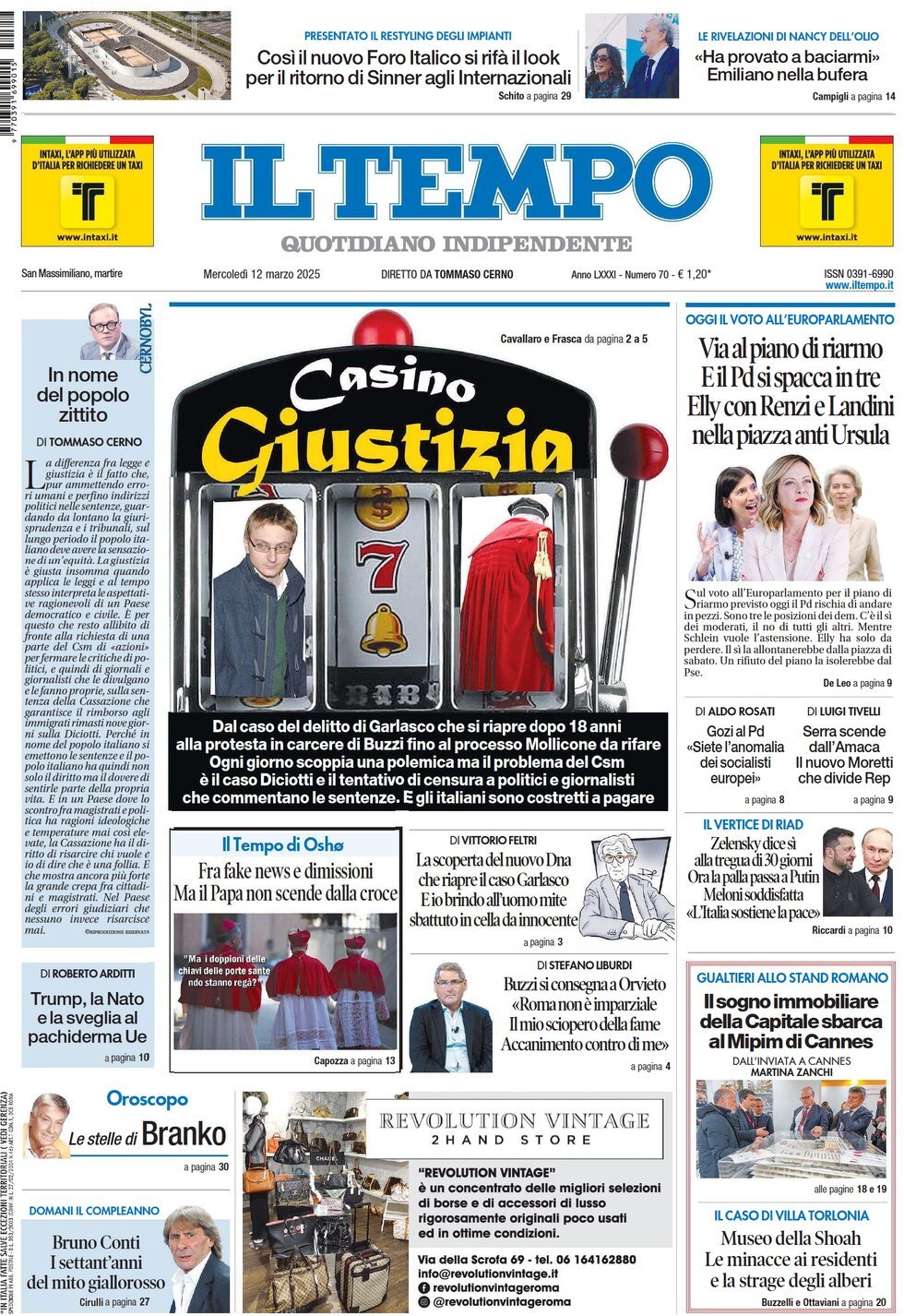 Prima-pagina-il-tempo-edizione-di-oggi-12-03-2025