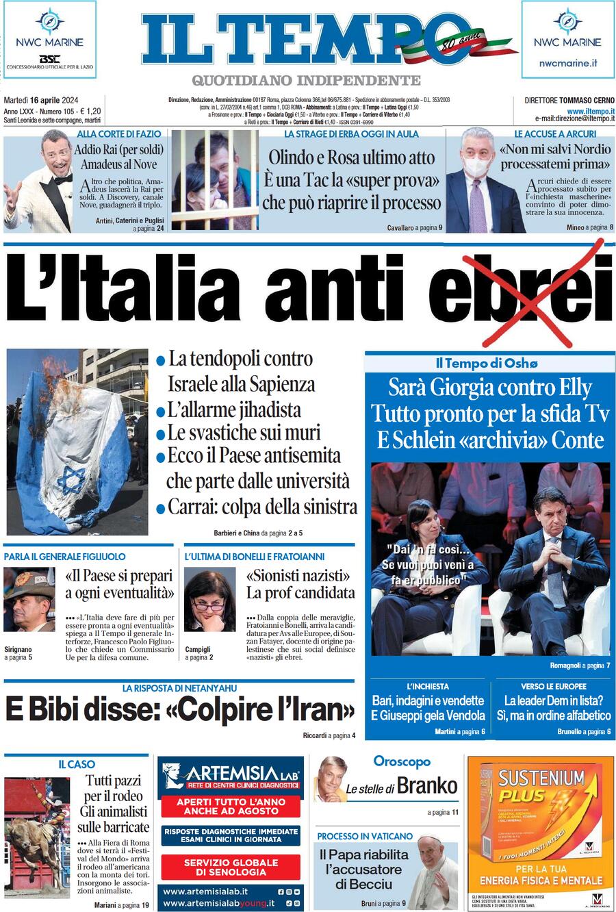 Prima-pagina-il-tempo-edizione-di-oggi-16-04-2024