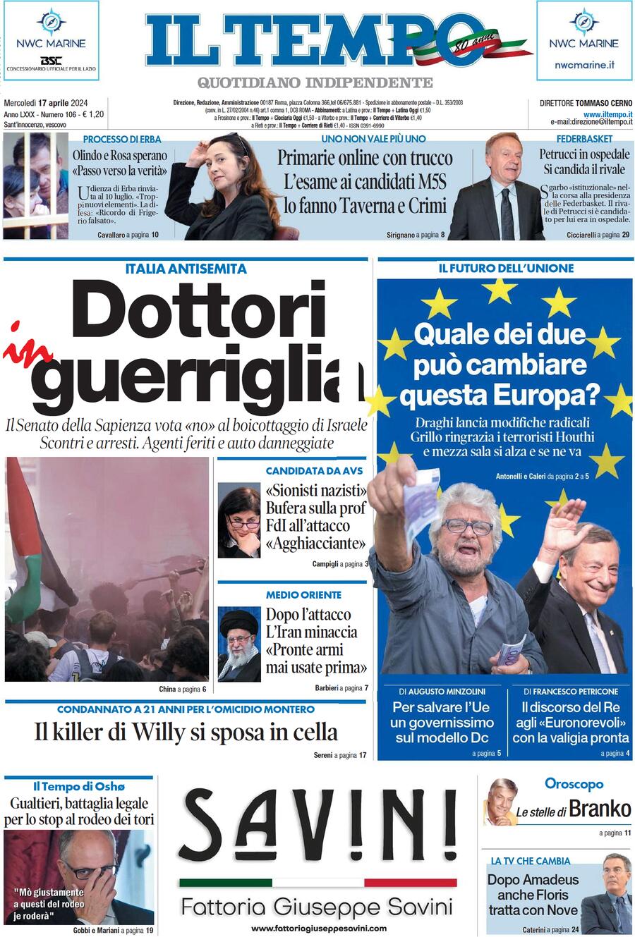 Prima-pagina-il-tempo-edizione-di-oggi-17-04-2024