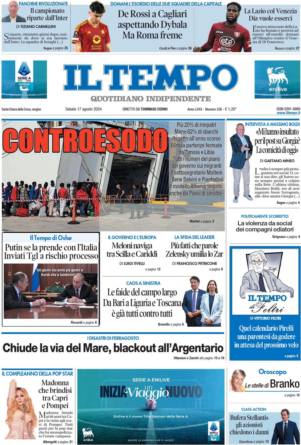 Prima-pagina-il-tempo-edizione-di-oggi-17-08-2024