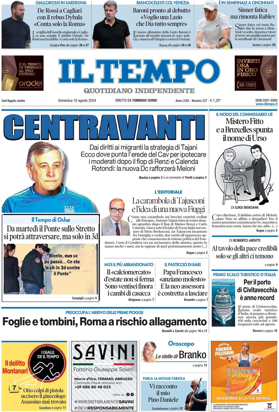 Prima-pagina-il-tempo-edizione-di-oggi-18-08-2024