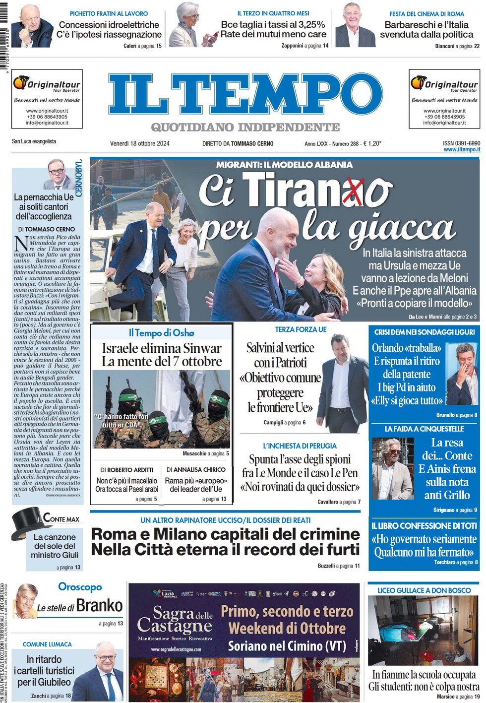 Prima-pagina-il-tempo-edizione-di-oggi-18-10-2024