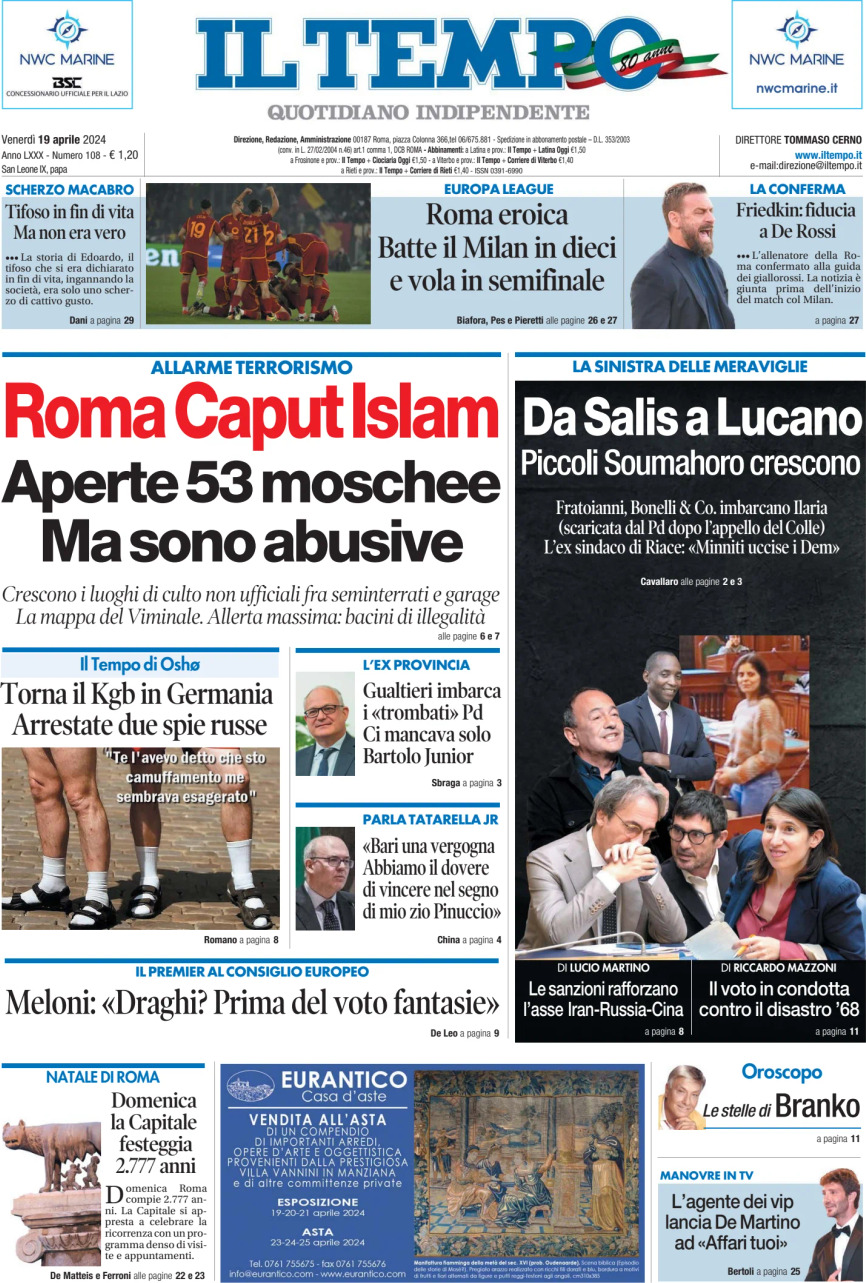 Prima-pagina-il-tempo-edizione-di-oggi-19-04-2024