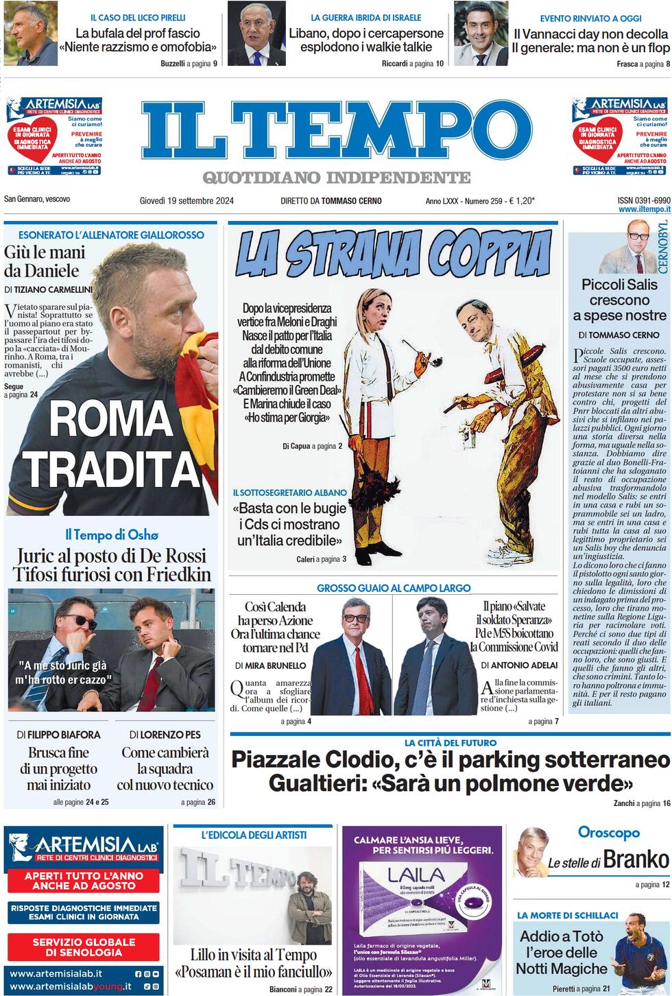 Prima-pagina-il-tempo-edizione-di-oggi-19-09-2024