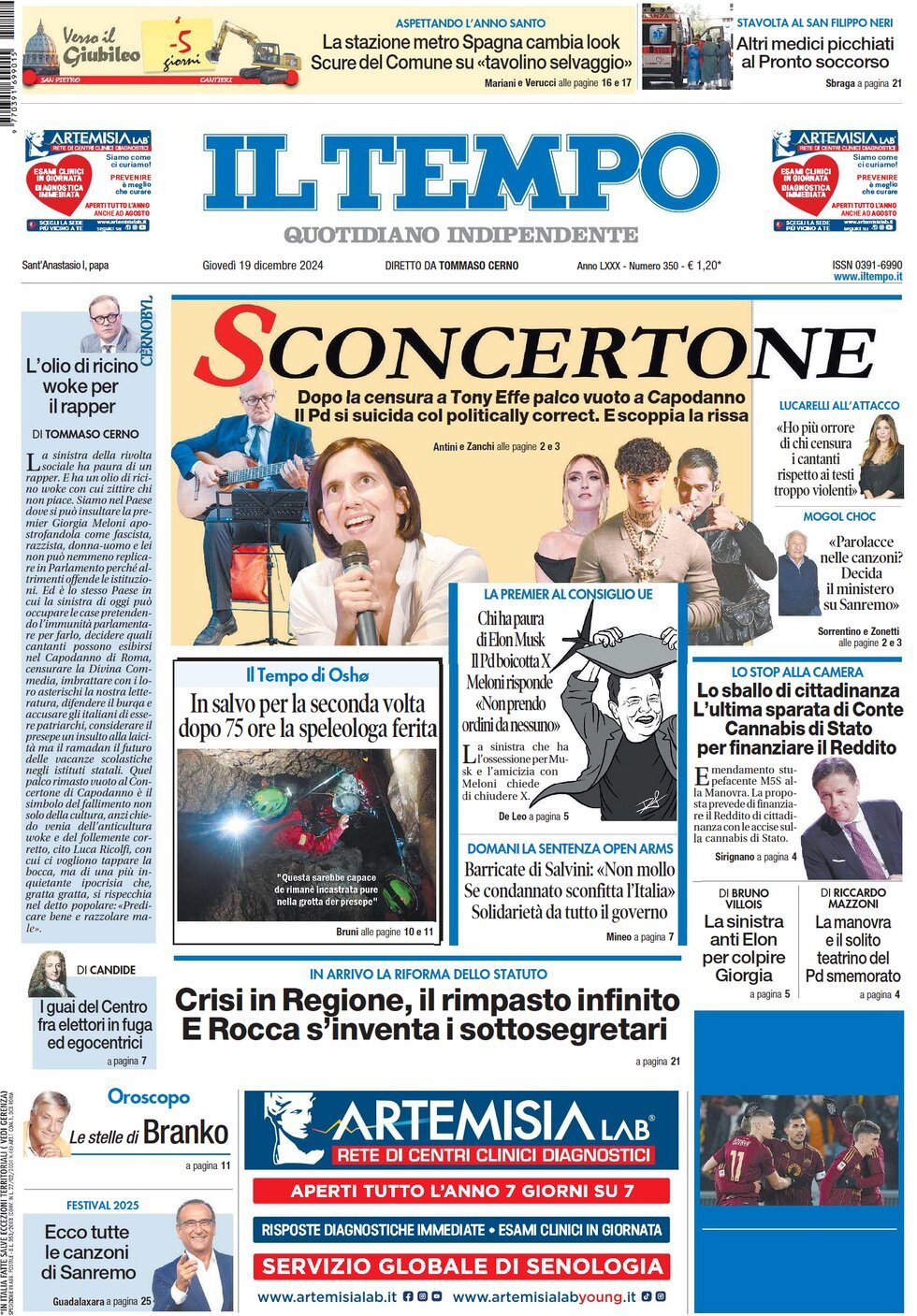 Prima-pagina-il-tempo-edizione-di-oggi-19-12-2024