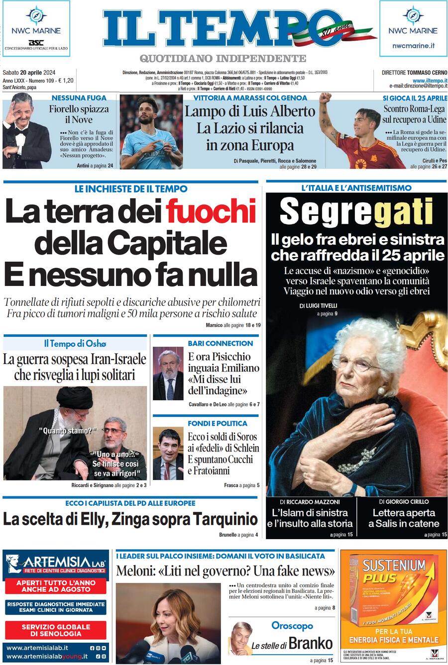 Prima-pagina-il-tempo-edizione-di-oggi-20-04-2024