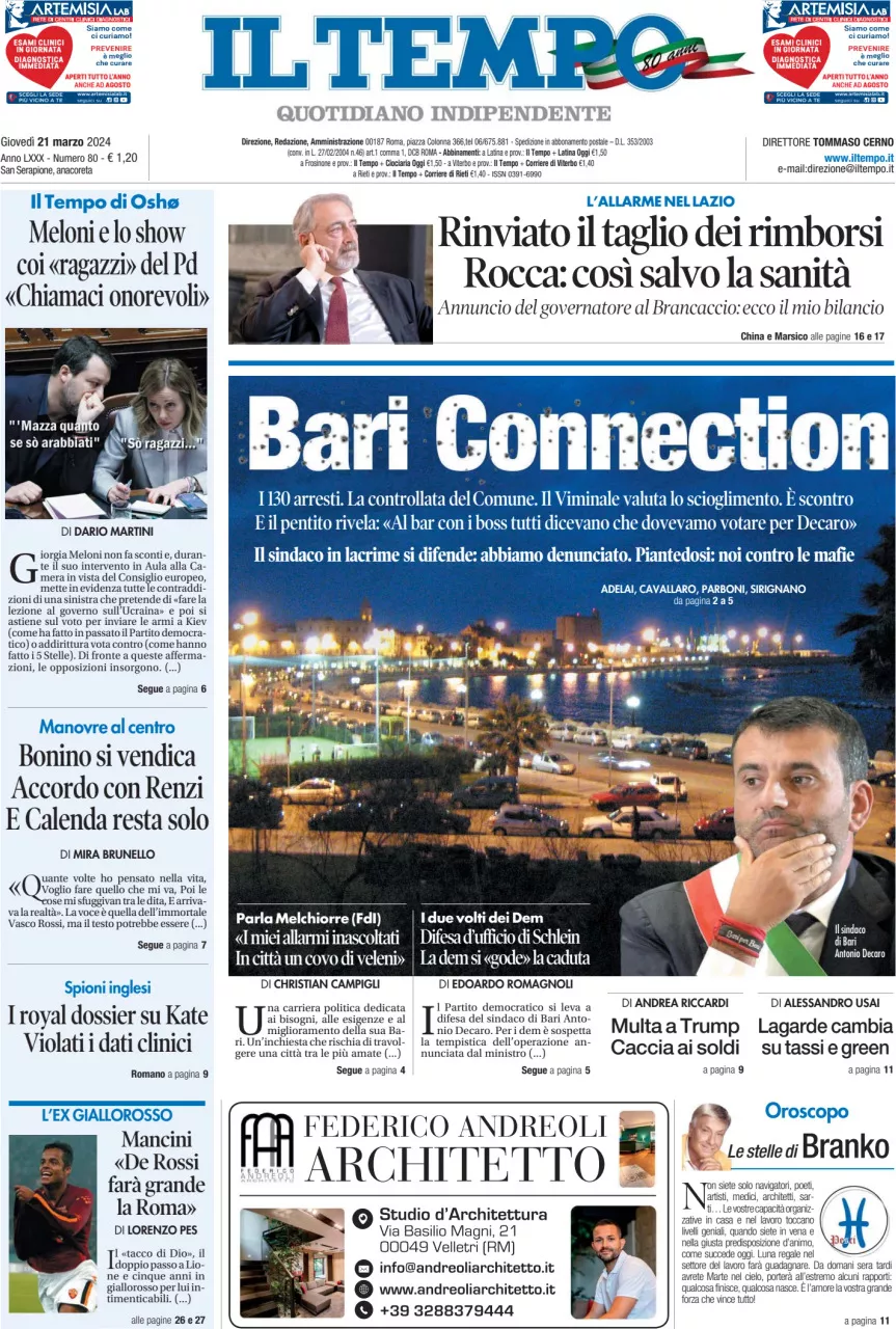 Prima-pagina-il-tempo-edizione-di-oggi-21-03-2024