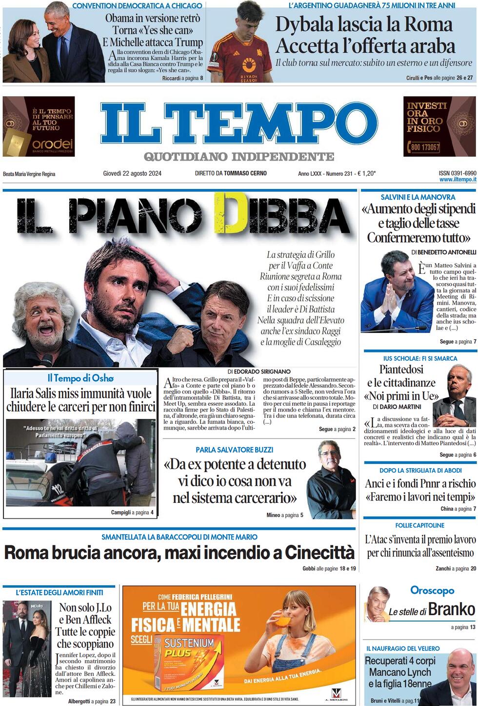 Prima-pagina-il-tempo-edizione-di-oggi-22-08-2024