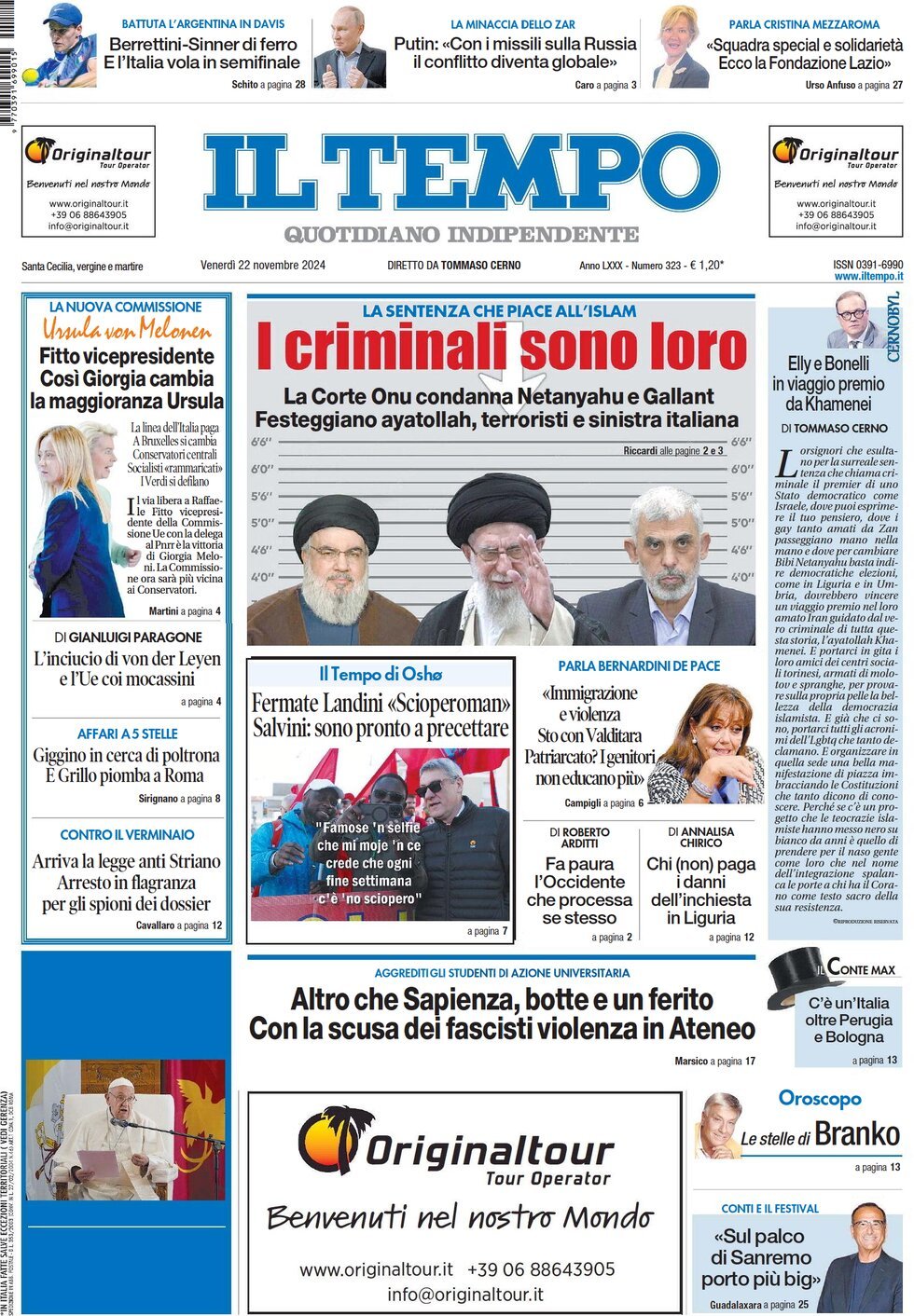 Prima-pagina-il-tempo-edizione-di-oggi-22-11-2024