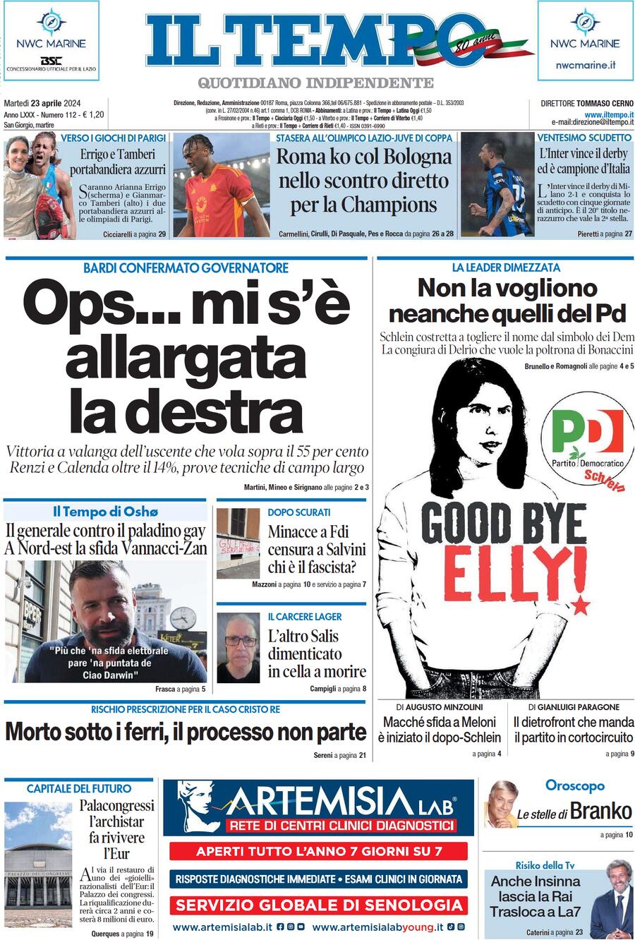 Prima-pagina-il-tempo-edizione-di-oggi-23-04-2024