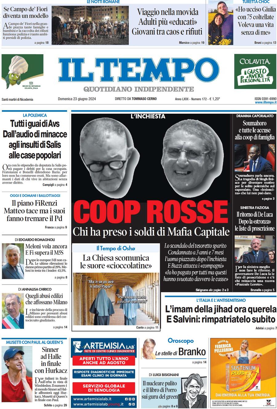 Prima-pagina-il-tempo-edizione-di-oggi-23-06-2024