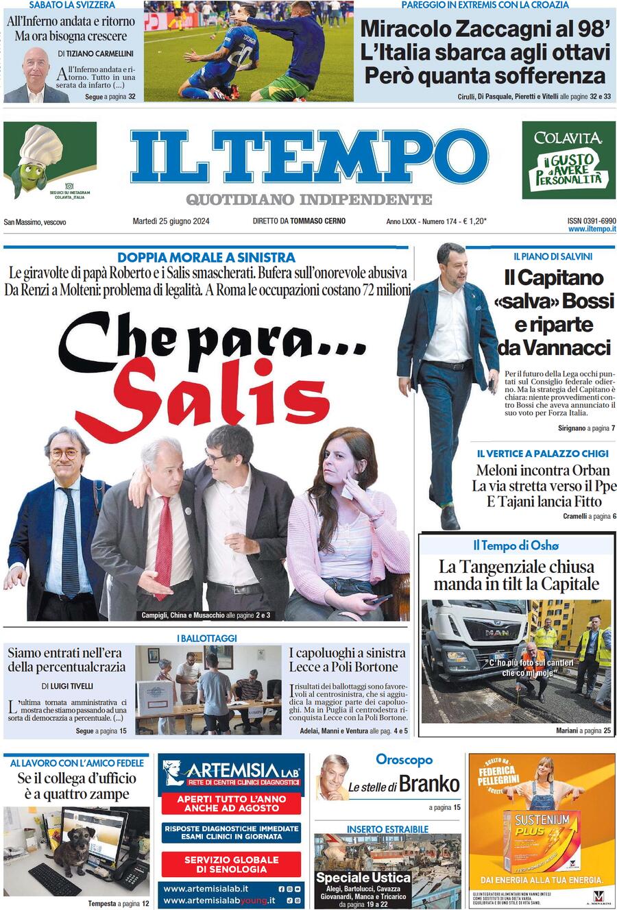 Prima-pagina-il-tempo-edizione-di-oggi-25-06-2024