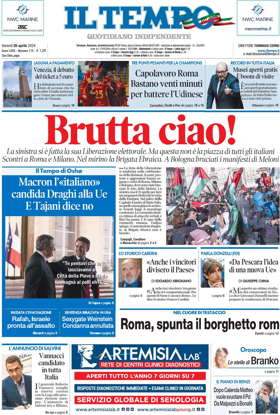 Prima-pagina-il-tempo-edizione-di-oggi-26-04-2024