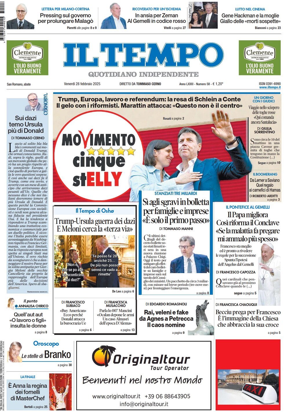 Prima-pagina-il-tempo-edizione-di-oggi-28-02-2025