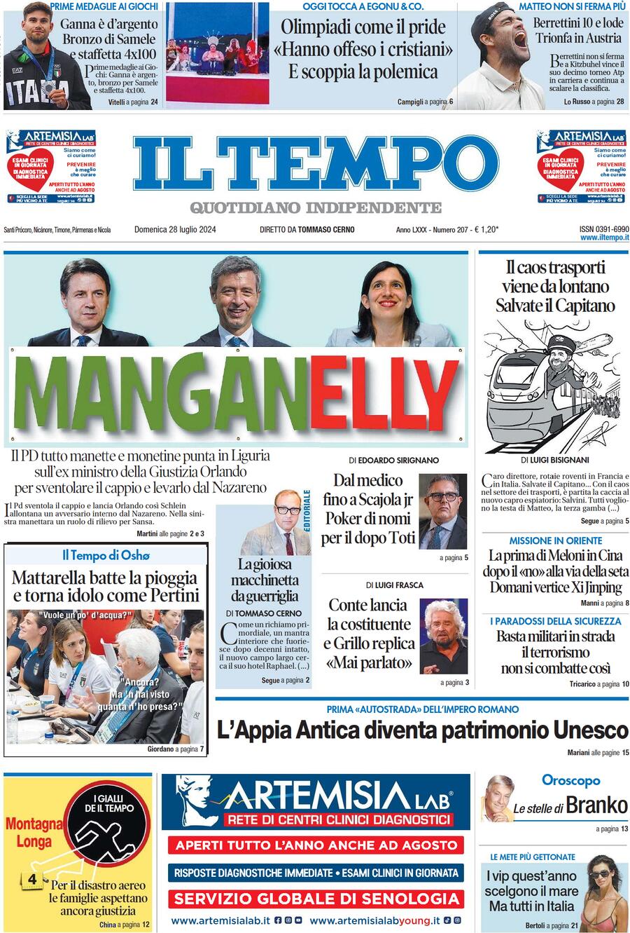 Prima-pagina-il-tempo-edizione-di-oggi-28-07-2024