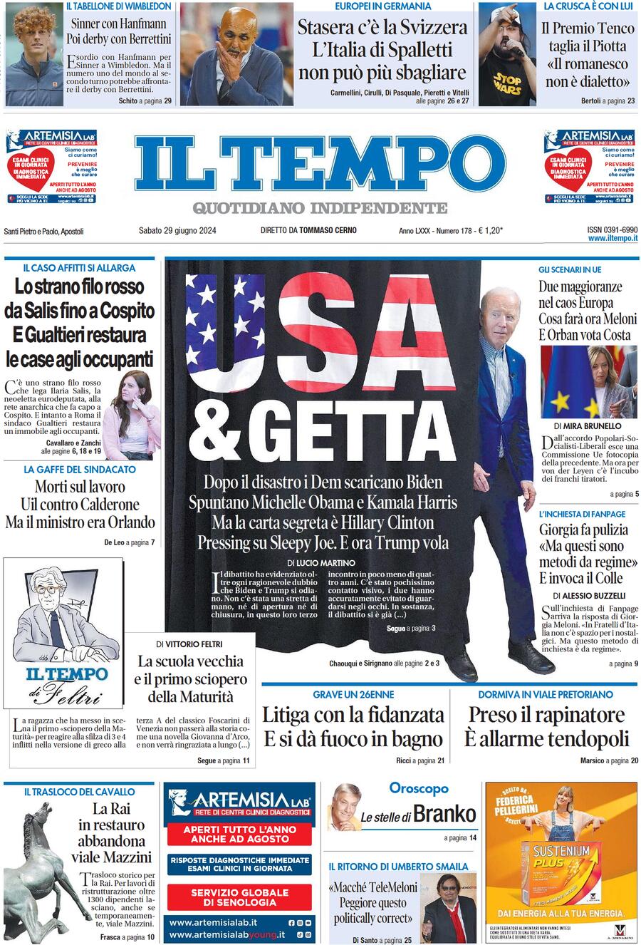 Prima-pagina-il-tempo-edizione-di-oggi-29-06-2024