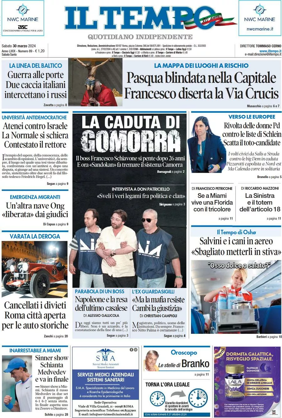 Prima-pagina-il-tempo-edizione-di-oggi-30-03-2024