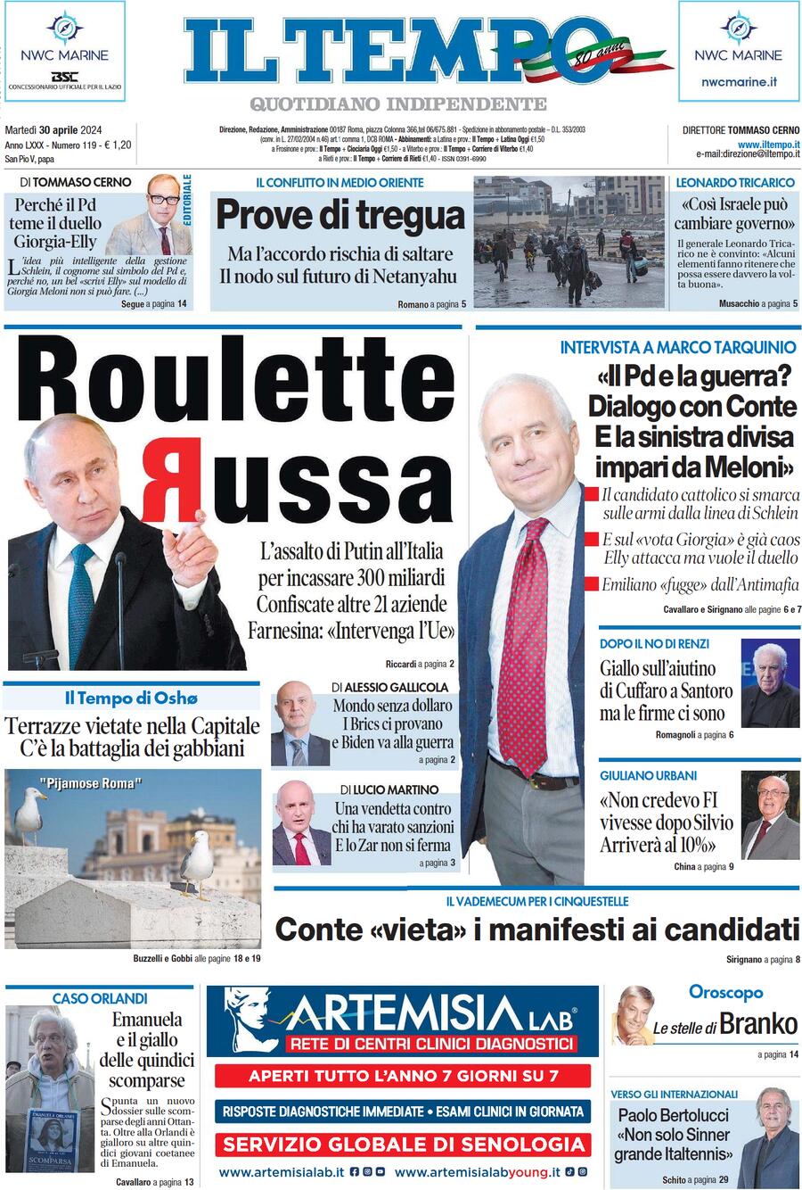 Prima-pagina-il-tempo-edizione-di-oggi-30-04-2024