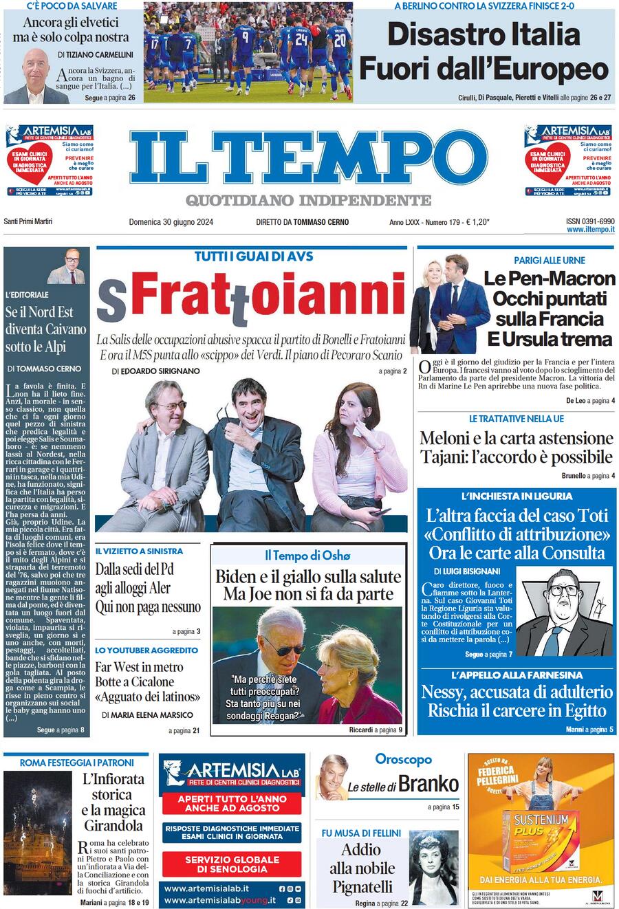 Prima-pagina-il-tempo-edizione-di-oggi-30-06-2024