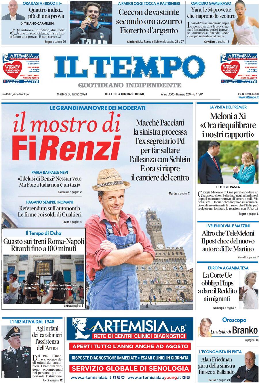 Prima-pagina-il-tempo-edizione-di-oggi-30-07-2024