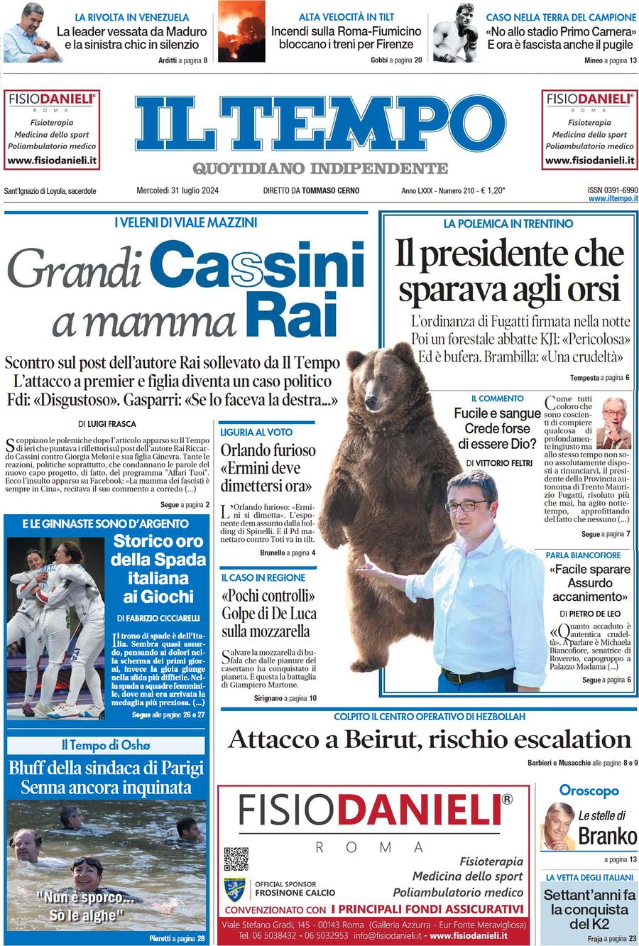 Prima-pagina-il-tempo-edizione-di-oggi-31-07-2024