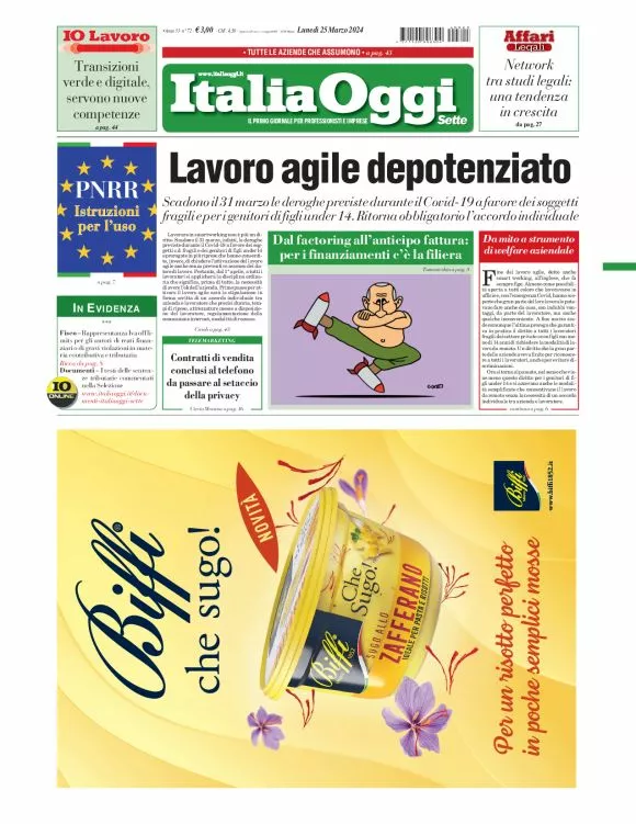 Prima-pagina-italia-oggi-edizione-del-2024-03-25