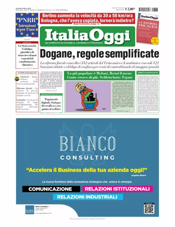 Prima-pagina-italia-oggi-edizione-del-2024-03-26