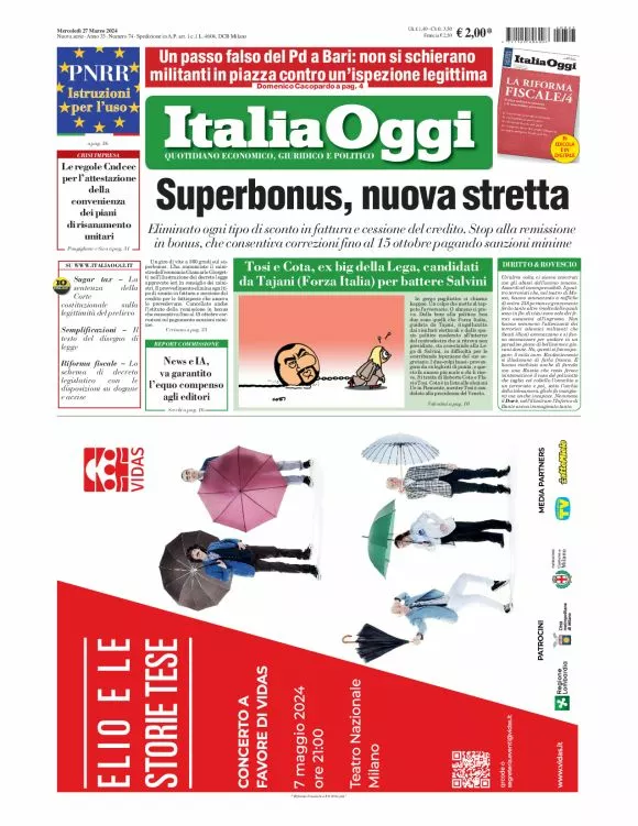 Prima-pagina-italia-oggi-edizione-del-2024-03-27