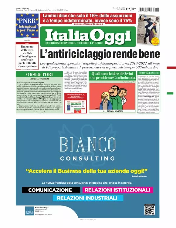 Prima-pagina-italia-oggi-edizione-del-2024-04-06