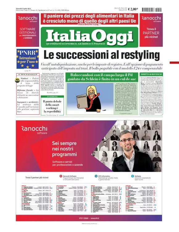 Prima-pagina-italia-oggi-edizione-del-2024-04-09