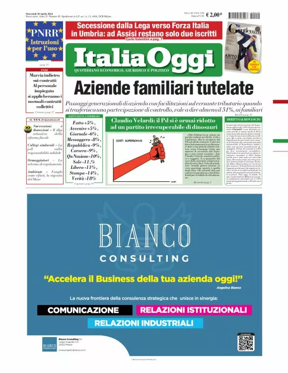 Prima-pagina-italia-oggi-edizione-del-2024-04-10