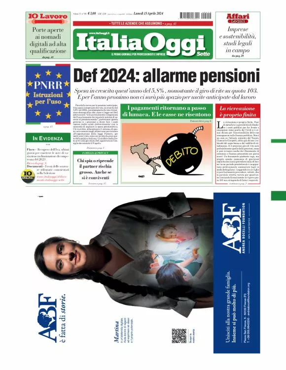 Prima-pagina-italia-oggi-edizione-del-2024-04-15