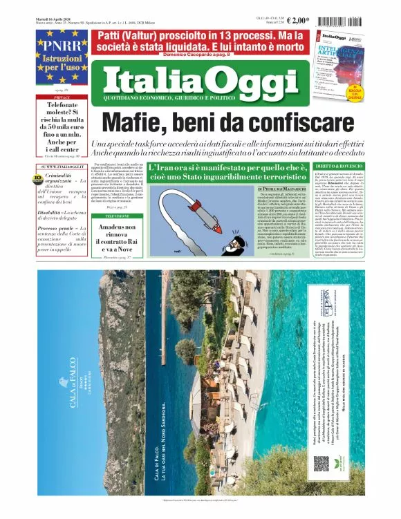 Prima-pagina-italia-oggi-edizione-del-2024-04-16