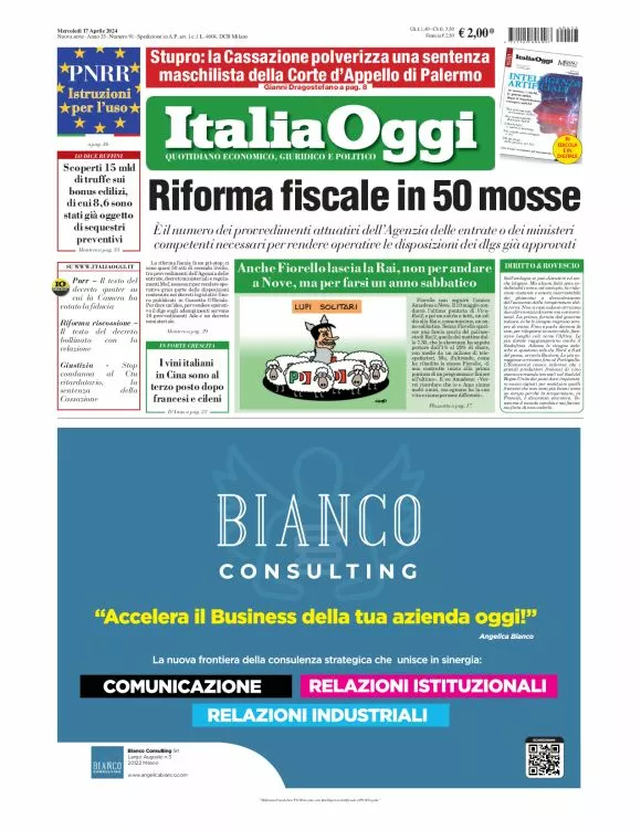 Prima-pagina-italia-oggi-edizione-del-2024-04-17