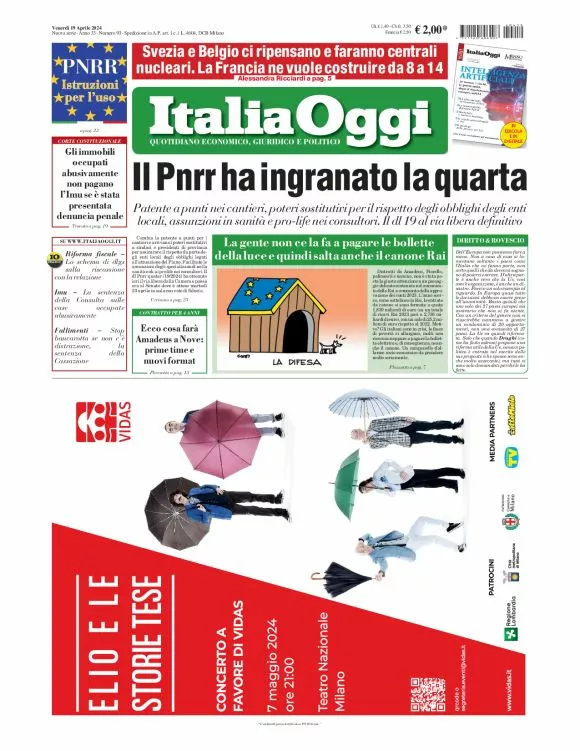 Prima-pagina-italia-oggi-edizione-del-2024-04-19