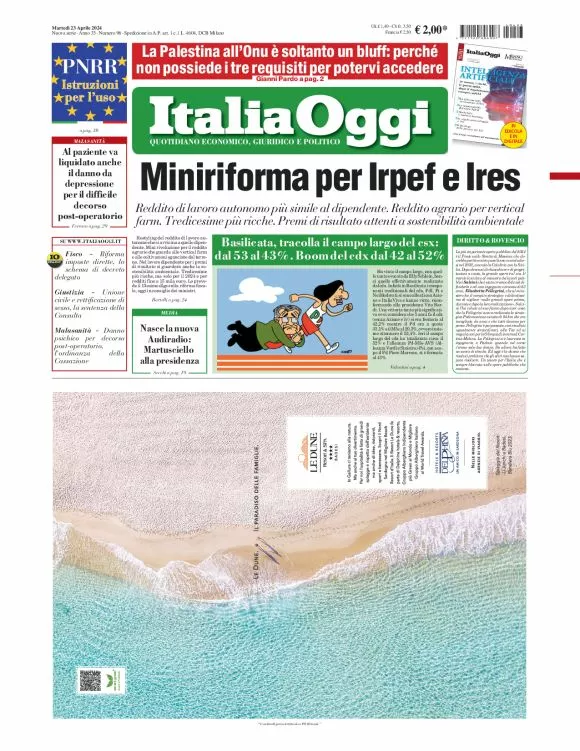 Prima-pagina-italia-oggi-edizione-del-2024-04-23