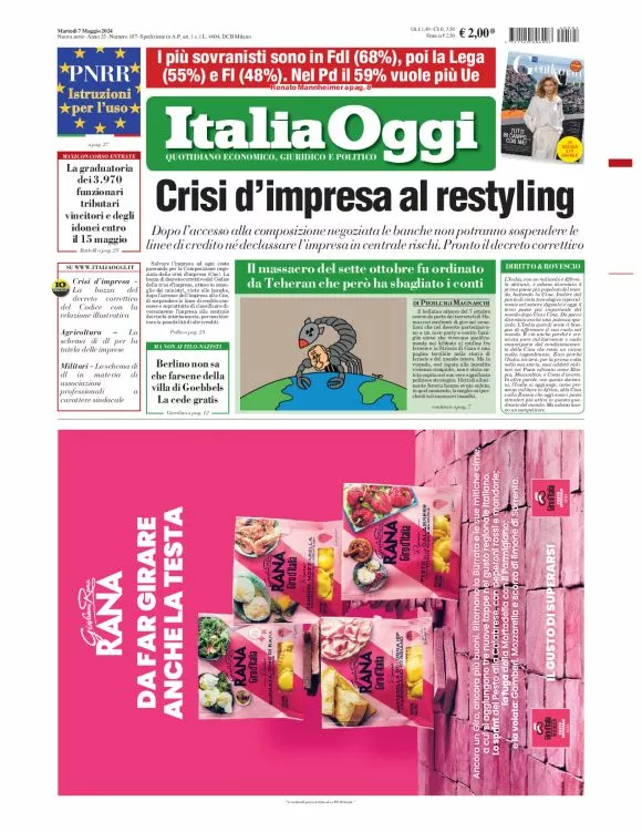 Prima-pagina-italia-oggi-edizione-del-2024-05-07