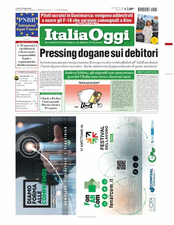 Prima-pagina-italia-oggi-edizione-del-2024-05-10