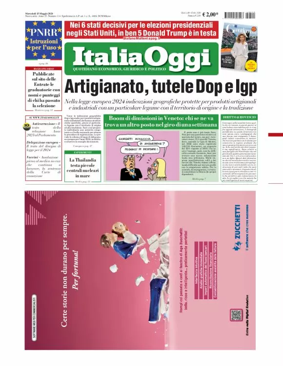 Prima-pagina-italia-oggi-edizione-del-2024-05-15