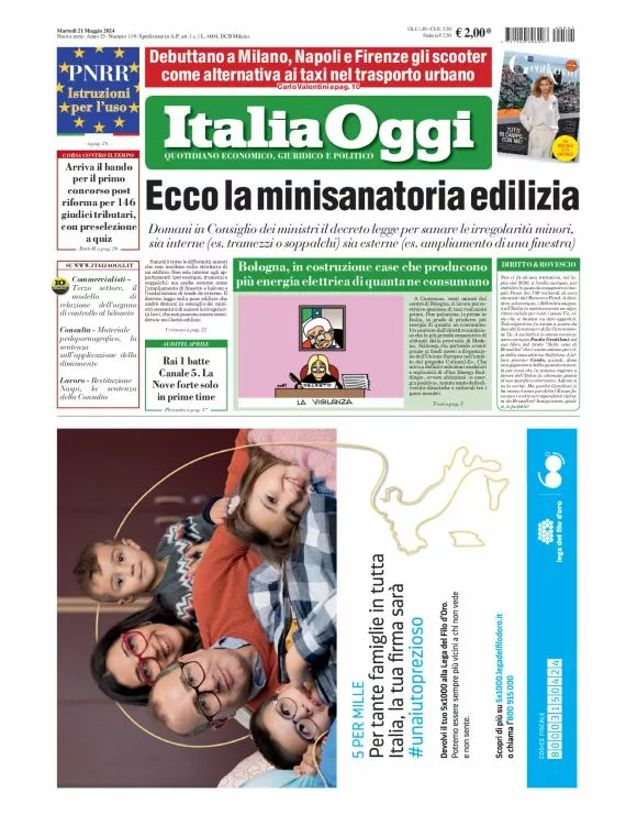 Prima-pagina-italia-oggi-edizione-del-2024-05-21