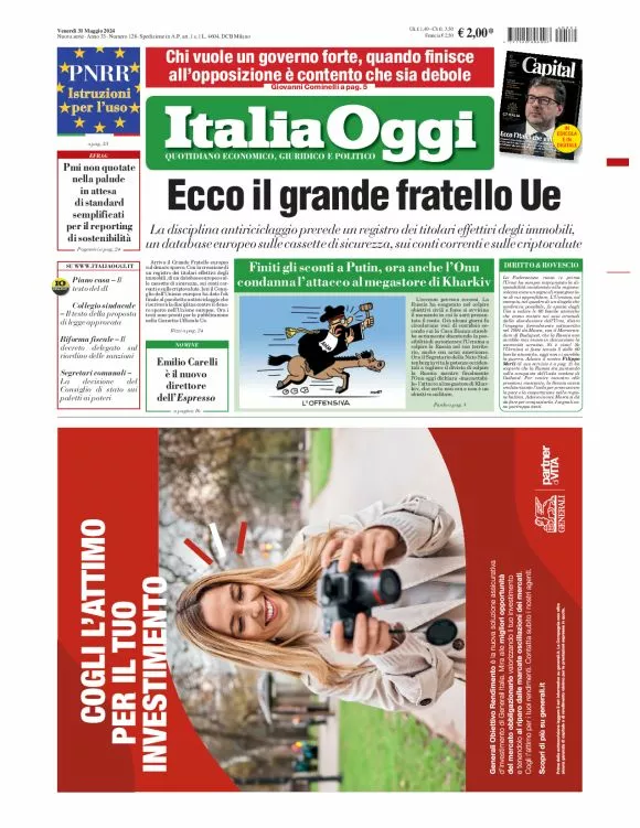 Prima-pagina-italia-oggi-edizione-del-2024-05-31