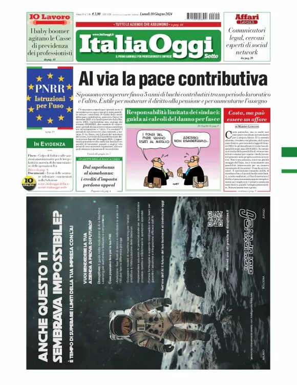 Prima-pagina-italia-oggi-edizione-del-2024-06-10