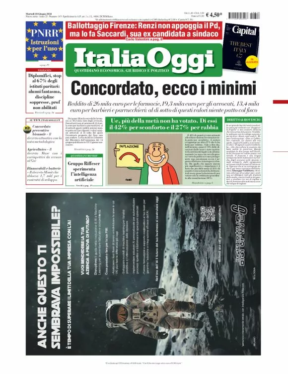 Prima-pagina-italia-oggi-edizione-del-2024-06-18