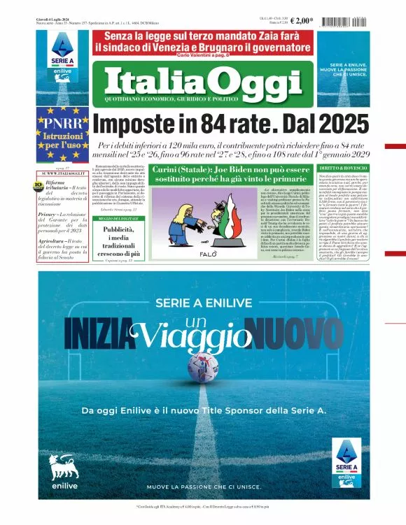 Prima-pagina-italia-oggi-edizione-del-2024-07-04