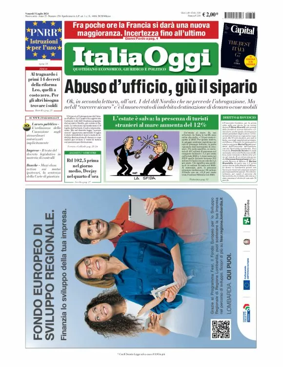 Prima-pagina-italia-oggi-edizione-del-2024-07-05