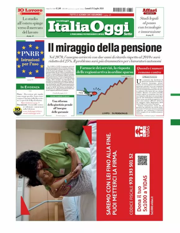 Prima-pagina-italia-oggi-edizione-del-2024-07-15