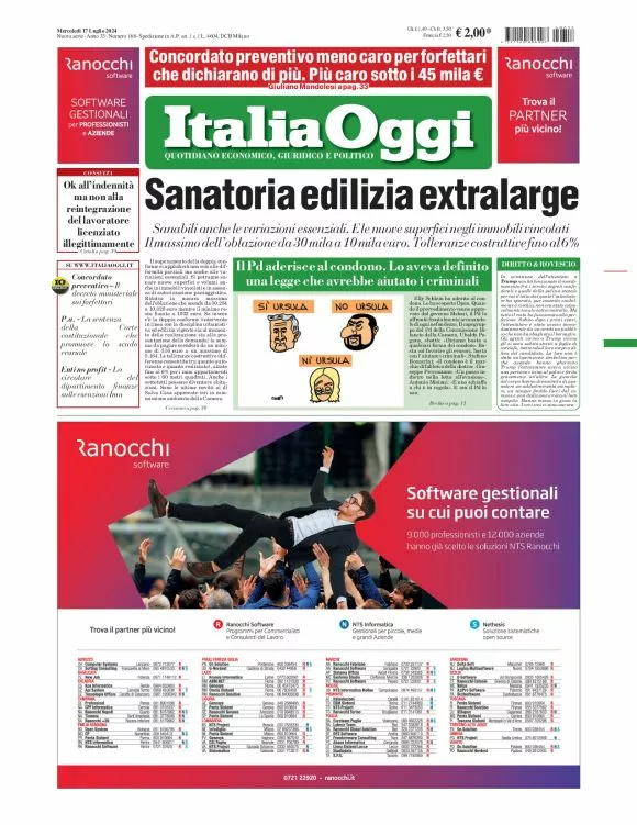 Prima-pagina-italia-oggi-edizione-del-2024-07-17