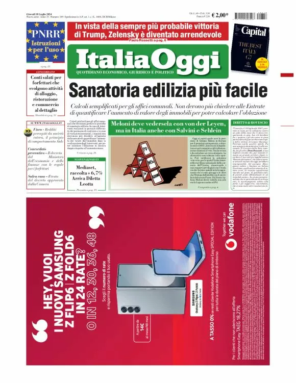 Prima-pagina-italia-oggi-edizione-del-2024-07-18