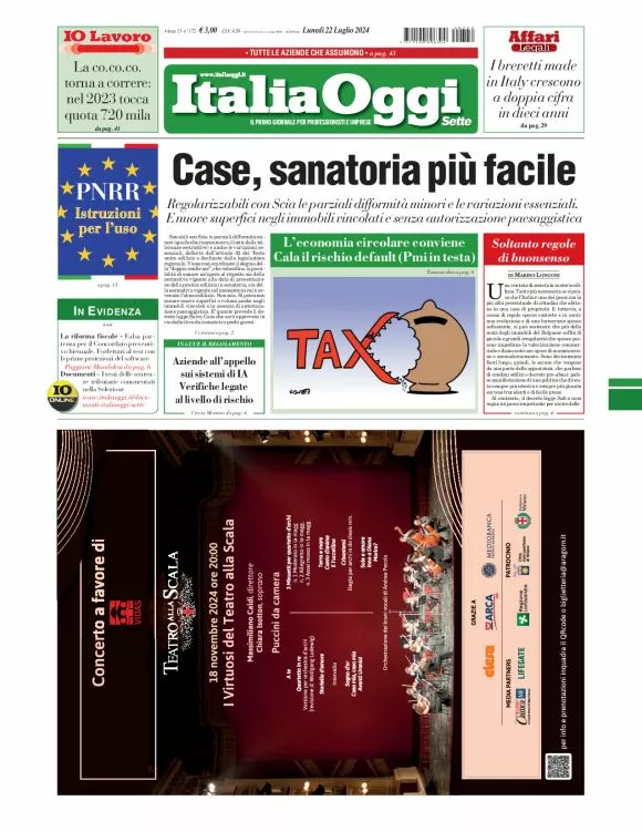 Prima-pagina-italia-oggi-edizione-del-2024-07-22